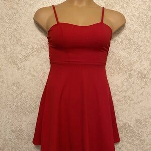 Elegant Red Dress with Spaghetti Straps